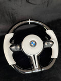 BMW F SERIES WHITE LEATHER / CUSTOM STEERING WHEEL