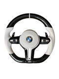 BMW F SERIES WHITE LEATHER / CUSTOM STEERING WHEEL