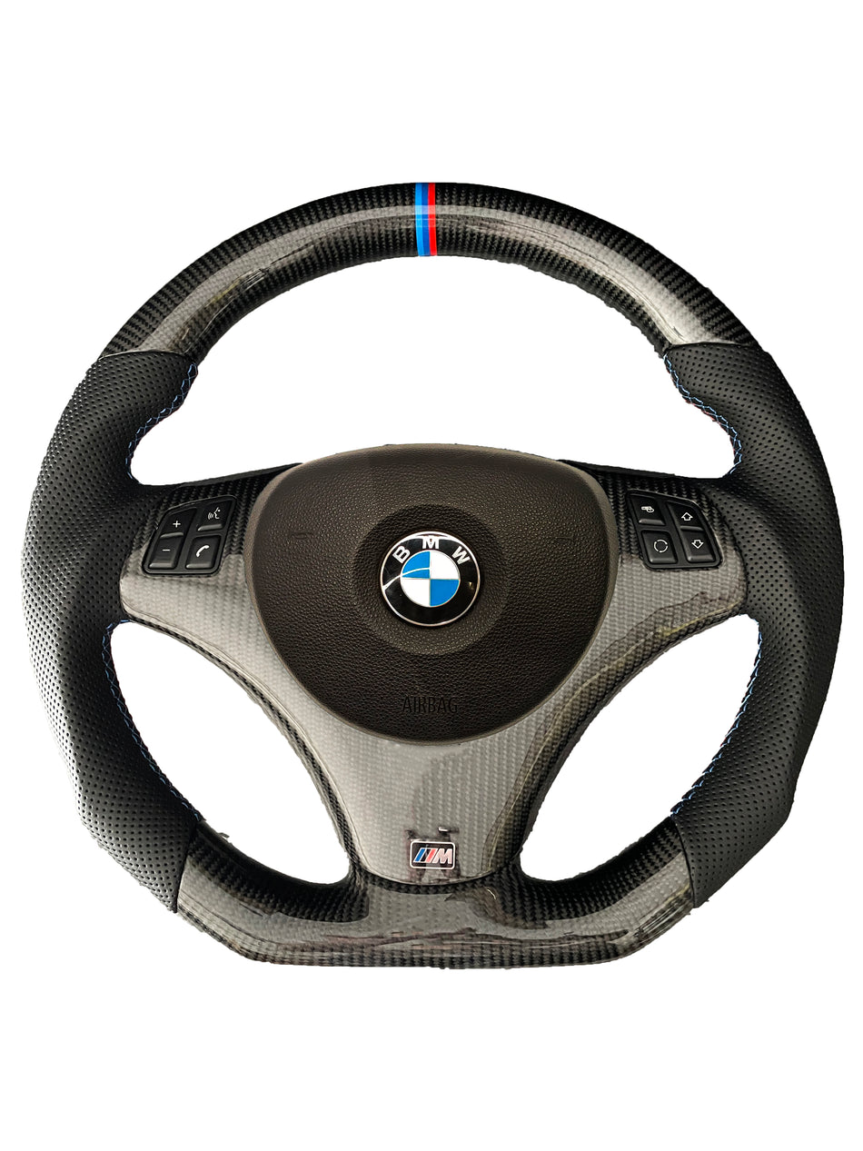 Volan BMW Custom | Carbon | Piele Perforată | Cusătură ///M | Seria E