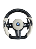 BMW F SERIES FORGED CARBON FIBRE / BEIGE LEATHER / CUSTOM STEERING WHEEL